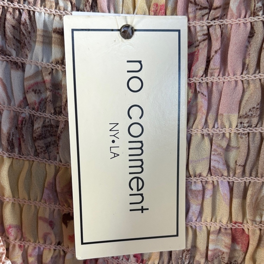 NEW No Comment Multicolor Floral Smocked Blouse L - Picture 11 of 11